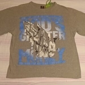 God's greater than money Tee - Size: XL (0415)